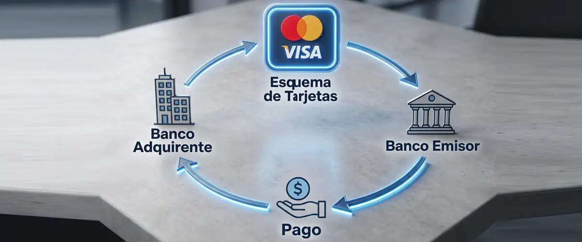 How a credit card network works Credit card network flow with issuer, acquirer and scheme