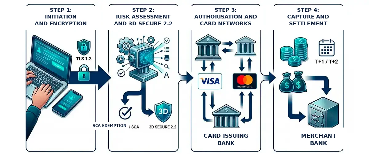 Full authorization and settlement flow in virtual POS — PayOk 2026