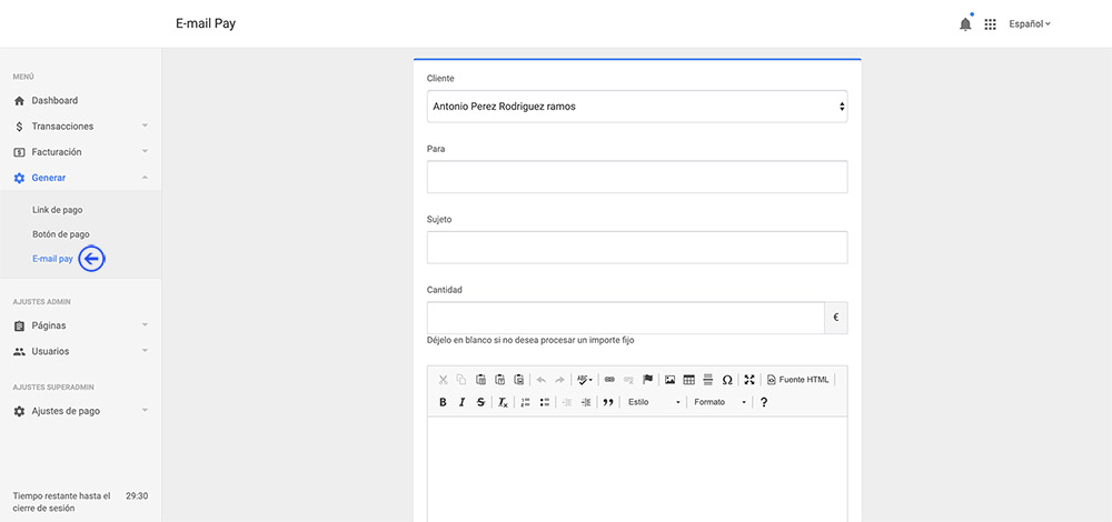 Email de pago