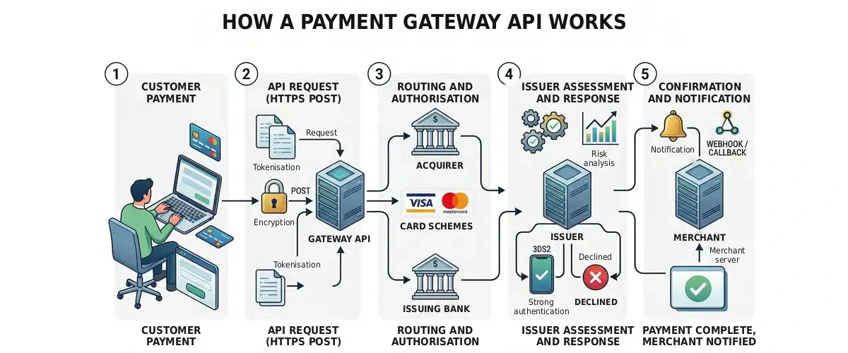 How a payment gateway API works How a payment gateway API works