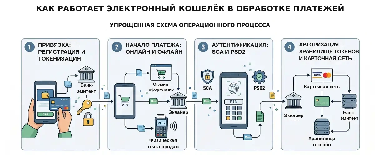 Как работает Электронный кошелёк (E‑Wallet) Как работает Электронный кошелёк (E‑Wallet)