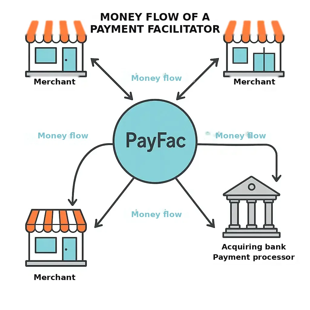 Payment facilitator money flow