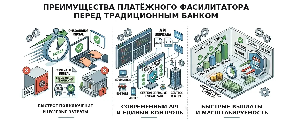 Преимущества платёжного фасилитатора Преимущества платёжного фасилитатора