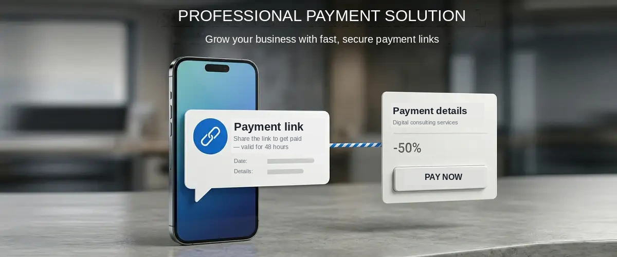 Payment link on mobile for fast online payments Payment link on mobile for fast online payments