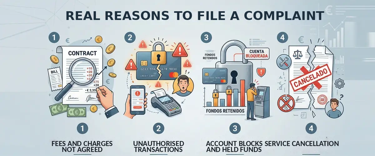 Reasons to file complaint to Bank of Spain Reasons to file complaint to Bank of Spain