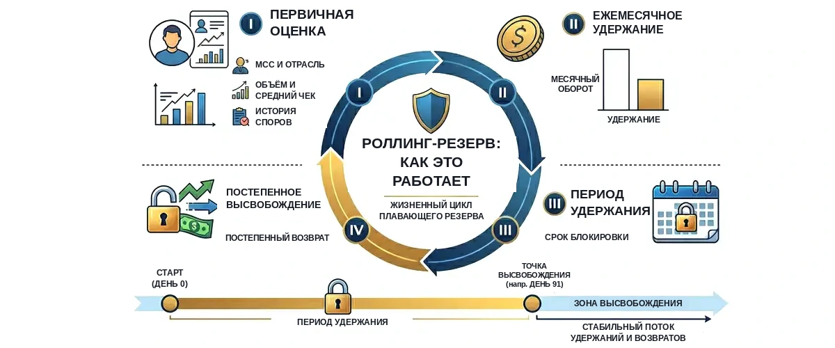 Цикл работы Роллинг резерва rolling reserve Цикл работы Роллинг резерва rolling reserve